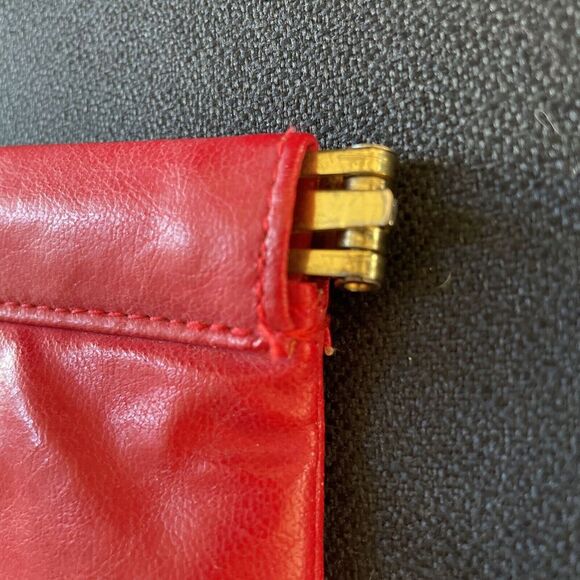 Red Clutch Embroidered Faux Leather Women Pouch Bag Handbag Soft Purse Party - Picture 7 of 12